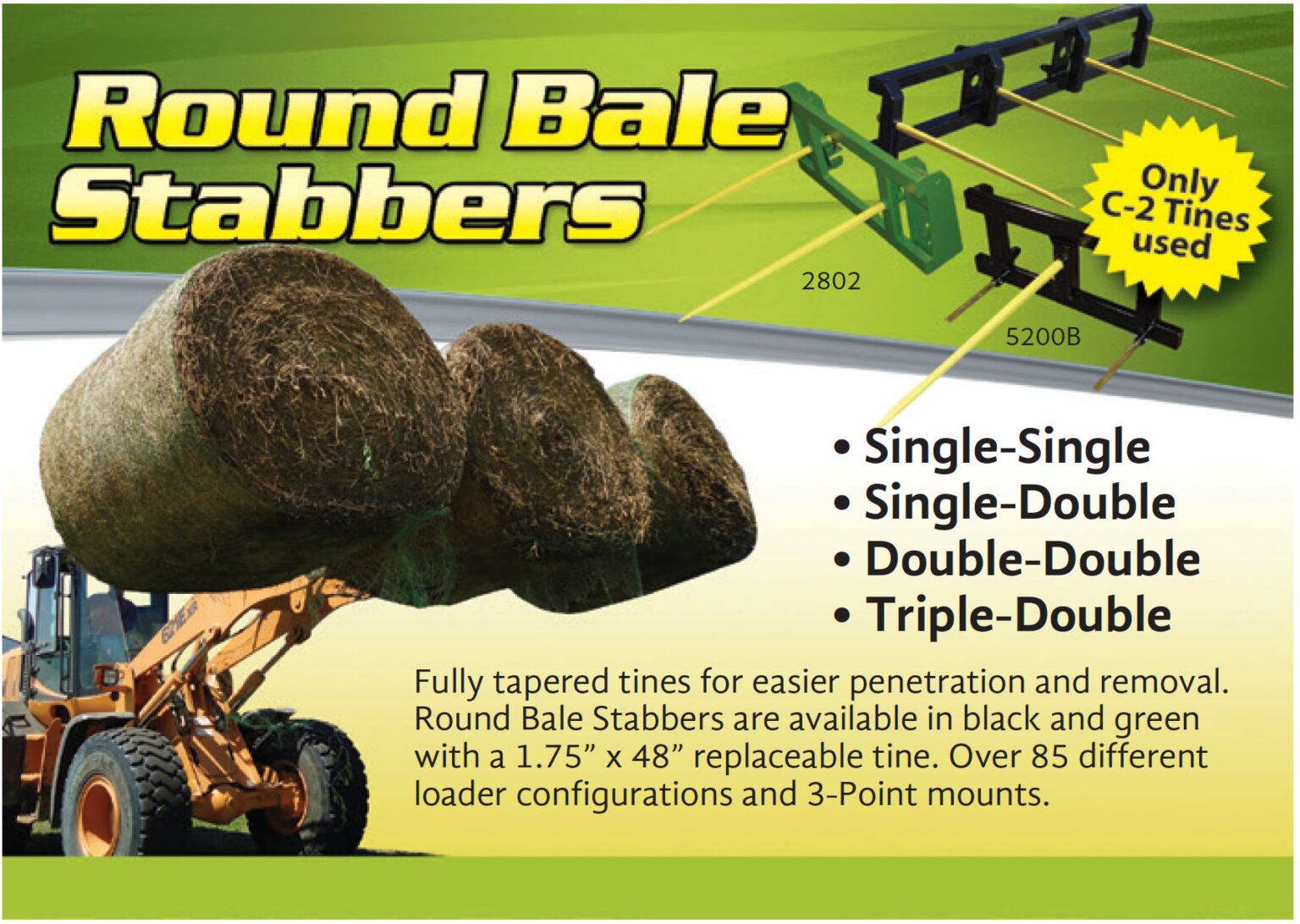 3-Point Round Bale Carrier & Stabber - MDS Hay Bale Handlers